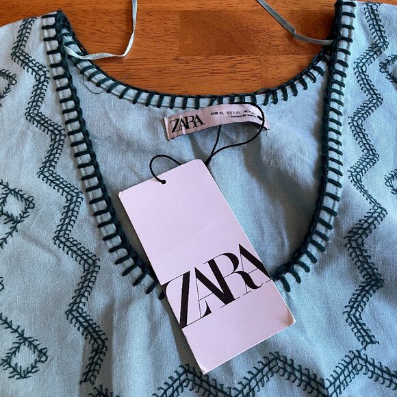 Size XL Zara embroidered midi dress - Picture 8 of 16